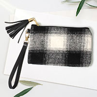 Buffalo Check Wristlet Pouch Bag