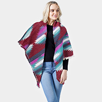 Western Pattern Jacquard Blanket Shawl