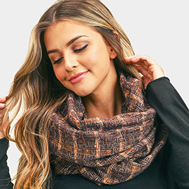 Plaid Check Infinity Scarf