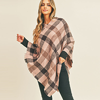 Multi Color Checker Poncho