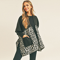 Leopard Pocket Kimono Poncho