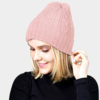 Cable Knit Cuff Beanie Hat