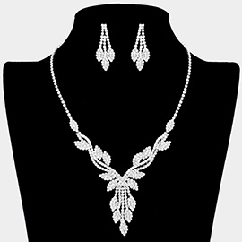 Rhinestone Pave Evening Necklace