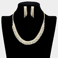 Crystal Rhinestone Pave Necklace