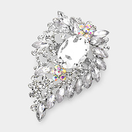 Oval Stone Accented Bouquet Pin Brooch / Pendant