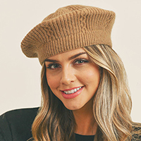 Solid Knit Beret Hat