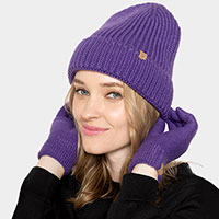 Solid Ribbed Cuff Beanie Hat