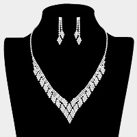 Rhinestone Pave V Shape Necklace