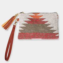 Western Patterned Wristlet Pouch Bag