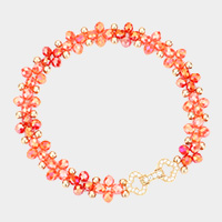 Flower Beaded Stretch Bracelet