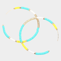 Heishi Beaded Hoop Earrings