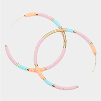 Heishi Beaded Hoop Earrings