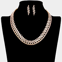 2PCS - Rhinestone Pave Necklace