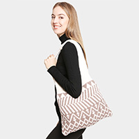 Geometric Knit Tote Bag