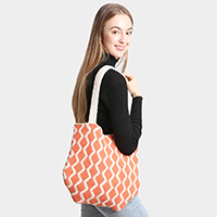 Chevron Knit Tote Bag