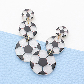 Resin Soccer Link Dropdown Earrings