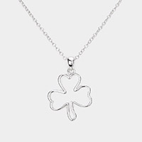 Metal Cut Out Clover Pendant Necklace