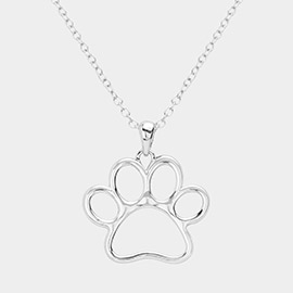 Metal Open Paw Pendant Necklace