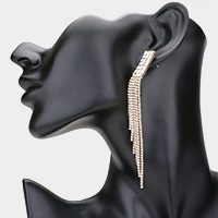 Rhinestone Fringe Dropdown Evening Earrings