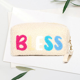 Faux Fur Bless Pouch With Wristlet