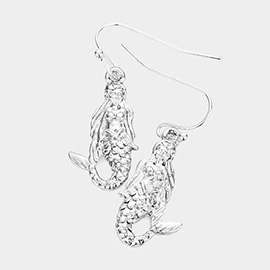 Metal Mermaid Dangle Earrings