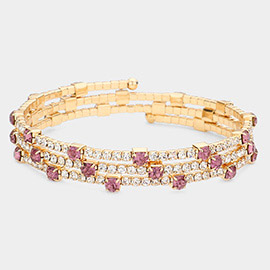 Rhinestone Coil Evening Bracelet