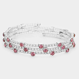 Rhinestone Coil Evening Bracelet