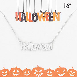 Halloween Metal Message Pendant Necklace