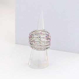 Crystal Rhinestone Pave Dome Stretch Ring