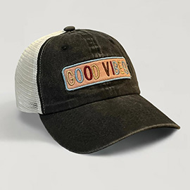 GOOD VIBES Message Mesh Back Baseball Cap