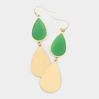 Double Teardrop Link Dangle Earrings