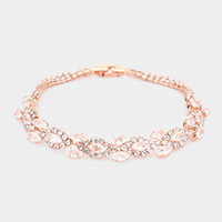 CZ Marquise Stone Accented Evening Bracelet