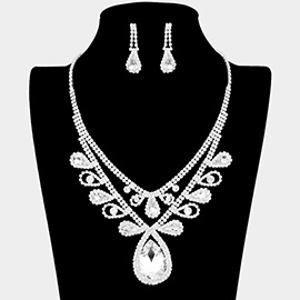 Teardrop Accented Rhinestone Necklace