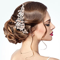 Stone Embellished Flower Cluster Vine Wrap Headpiece