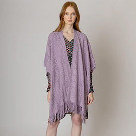 Solid Crochet Ruana Poncho