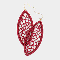 Woven Raffia Marquise Dangle Earrings