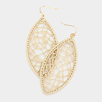 Woven Raffia Marquise Dangle Earrings