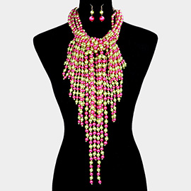 Multi Pearl Strand Statement Necklace