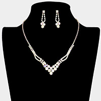 Bubble Stone Accented Rhinestone Necklace