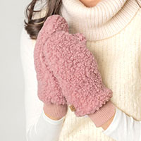 Solid Sherpa Mitten Gloves