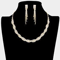 Braided Rhinestone Necklace