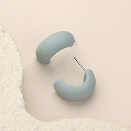 Matte Colored Half Hoop Earrings