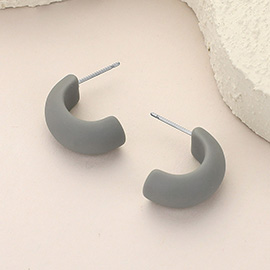 Matte Colored Half Hoop Earrings