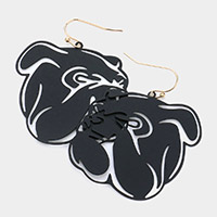 Cut Out Bulldog Dangle Earrings