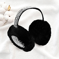 Studded Fluffy Plush Fur Foldable Earmuff