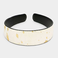 Genuine Fur Gold Painted Calf Headband