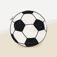 Seed Beaded Soccer Crossbody Bag