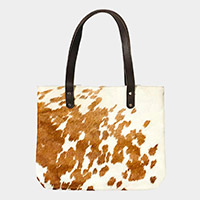 Animal Patterned Genuine Fur Calf Tote Bag