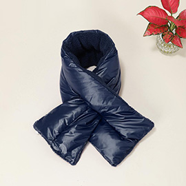 Reversible Puffer Sherpa Pull Through Scarf