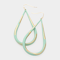 Gold Painted Open Teardrop Dangle Earrings